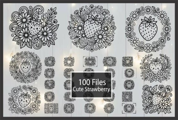 100 Cute Strawberry Coloring Pages for Embroidery Projects