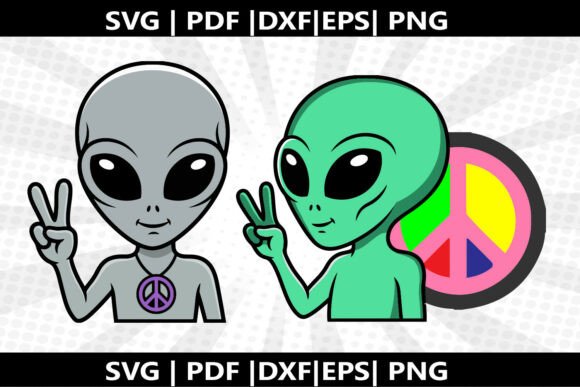 Alien Peace SVG Cricut Cut File: A Graphic Design Asset for Modern Content Creators