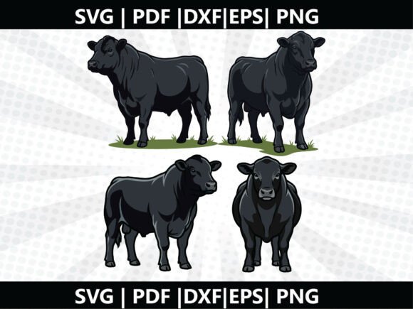 Angus Cow SVG Cricut Cut File – A Versatile Graphic Design Asset for Content Creators