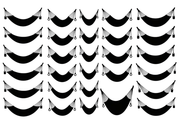 Black Hammock Silhouette Vector Clipart for Crafts and Graphics