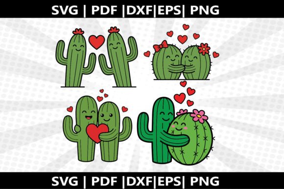 Cactus Couple SVG Cricut Cut File: A Modern Graphic Design Asset for Content Creators
