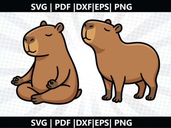 Capybara Zen SVG Cricut Cut File: A Freebie for Modern Branding and Graphics