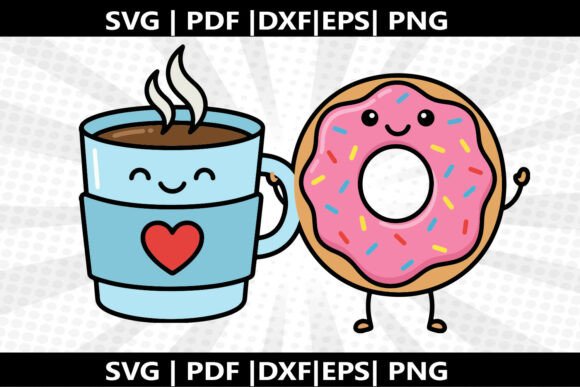 Coffee Donut SVG Cricut Cut File – A Versatile Graphics Freebie for Content Creators
