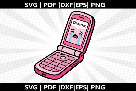 Flip Phone Drama SVG Cricut Cut File: A Versatile Graphic Design Asset for Creative Marketers
