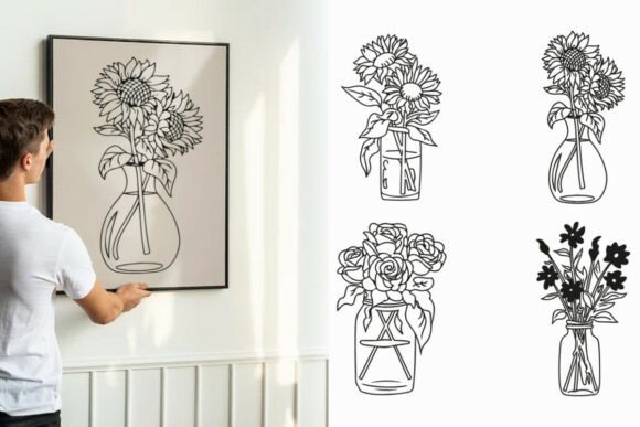 Floral Mason Jar Set SVG PNG: A Versatile Graphic Design Asset for Crafts