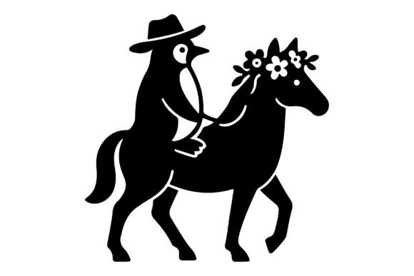 Free Cowboy Penguin Riding Horse SVG: A Unique Graphic for Creative Projects