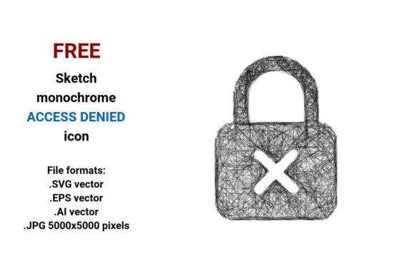 FREE Sketch Access Denied Icon: A Practical Graphic Design Asset for Digital Sellers