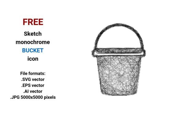 FREE Sketch Bucket Icon: A Versatile Graphic Design Asset for Content Creators