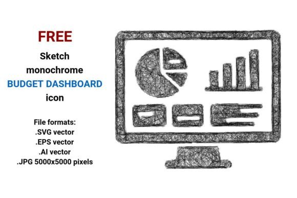 FREE Sketch Budget Dashboard Icon: A Perfect Graphic Design Asset for Crafters