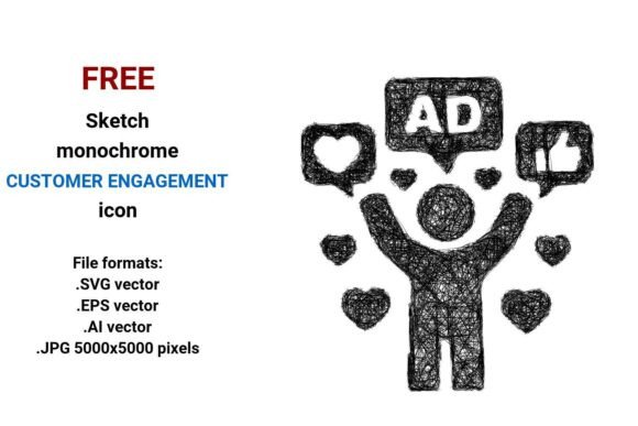 FREE Sketch Customer Engagement Icon: A Versatile Graphic Design Asset for Marketers