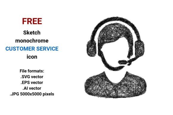 FREE Sketch Customer Service Icon: A Versatile Graphic Design Asset for Digital Sellers