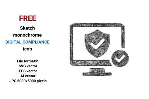 FREE Sketch Digital Compliance Icon for Handmade and Print Projects