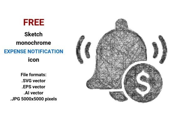 FREE Sketch Expense Notification Icon for Embroidery Projects