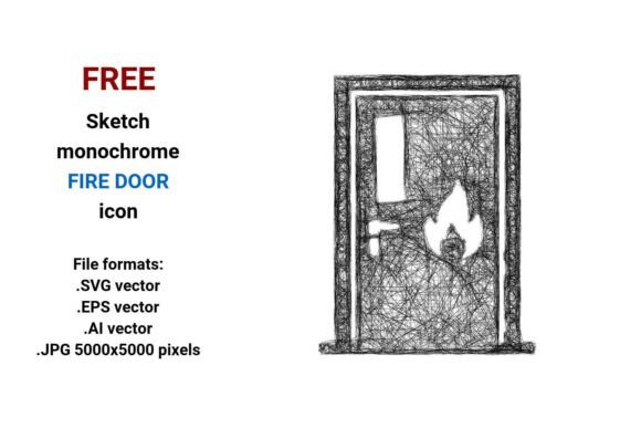 FREE Sketch Fire Door Icon: A Versatile Graphic for Creative Projects