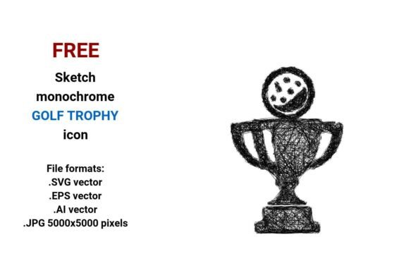 FREE Sketch Golf Trophy Icon: A Great Graphic Design Freebie for Handmade Projects