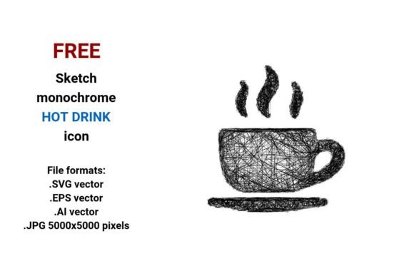 FREE Sketch Hot Drink Icon for Local Business Branding & Packaging Design
