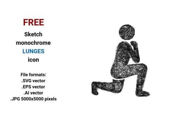 FREE Sketch Lunges Icon for Graphics and Freebies