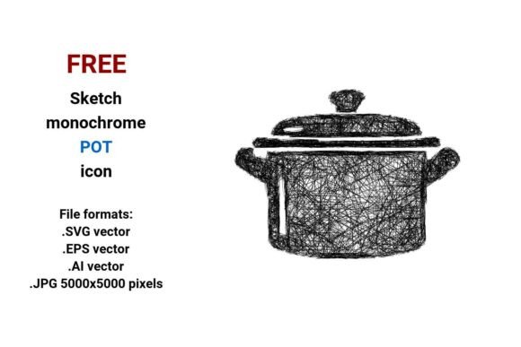 FREE Sketch Pot Icon: A Versatile Graphic Design Asset for Branding and Marketing