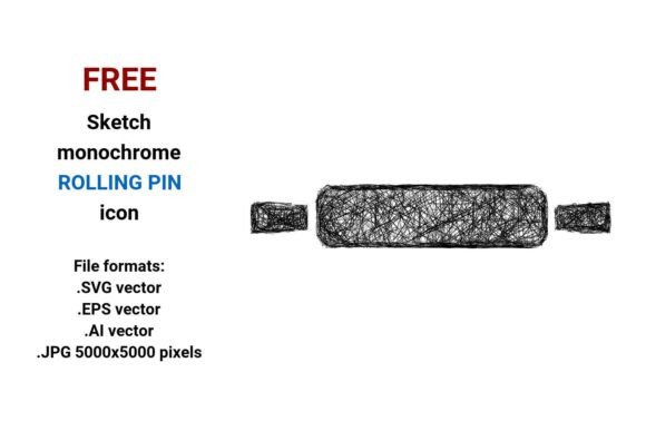 FREE Sketch Rolling Pin Icon: A Must-Have Graphic Design Asset for Crafters