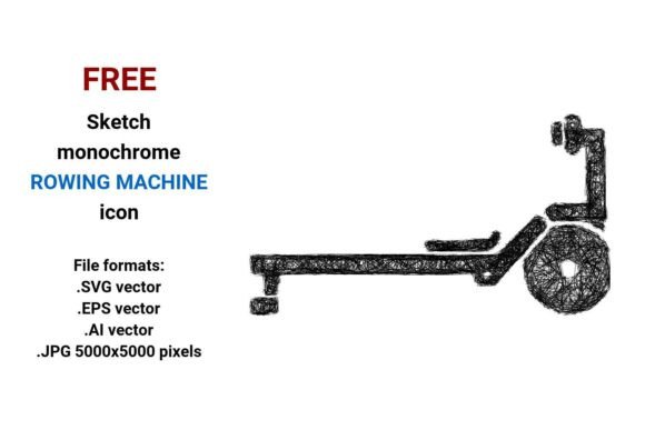 FREE Sketch Rowing Machine Icon: A Versatile Graphic for Digital Sellers