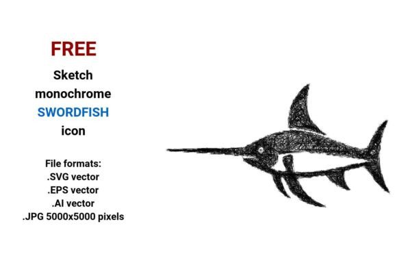 FREE Sketch Swordfish Icon – A Versatile Graphic Design Asset for Handmade Creations
