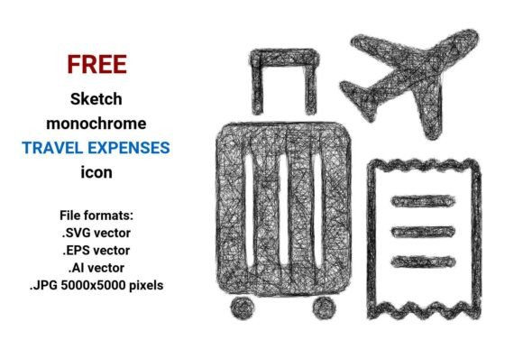 FREE Sketch Travel Expenses Icon: A Practical Design Freebie for Creative Projects