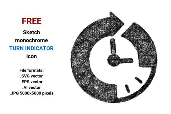 FREE Sketch Turn Indicator Icon: A Must-Have Graphic Design Asset for Content Creators