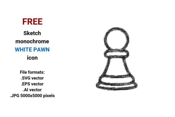 FREE Sketch White Pawn Icon – A Versatile Graphic Design Asset for Marketers