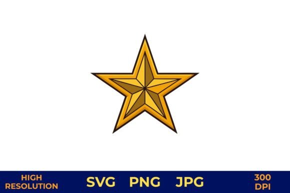 Golden Star Vector with Solid Black: A Designer's Perspective