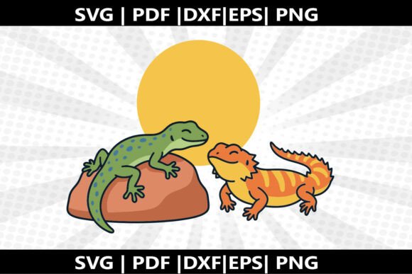 Lizard Sunning SVG Cricut Cut File: A Graphic Design Asset for Creative Projects