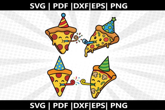 Party Pizza Slice SVG Cricut Cut File – A Versatile Graphic Freebie for Local Branding