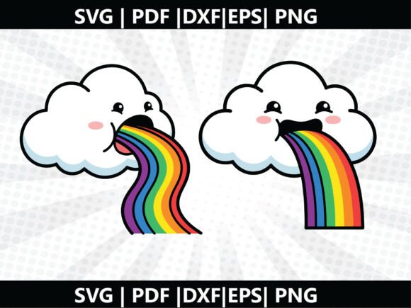 Rainbow Puke Cloud SVG Cricut Cut File: A Freebie for Bold Blog and Web Design