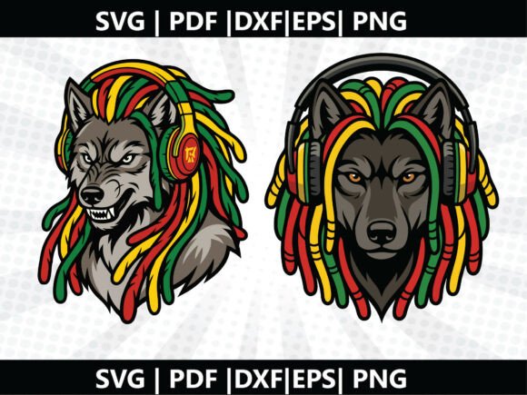 Rasta Wolf SVG Cricut Cut File – A Versatile Graphic Design Asset for Creative Sellers